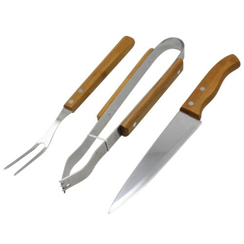 Kit para churrasco em Bambu 3 peças